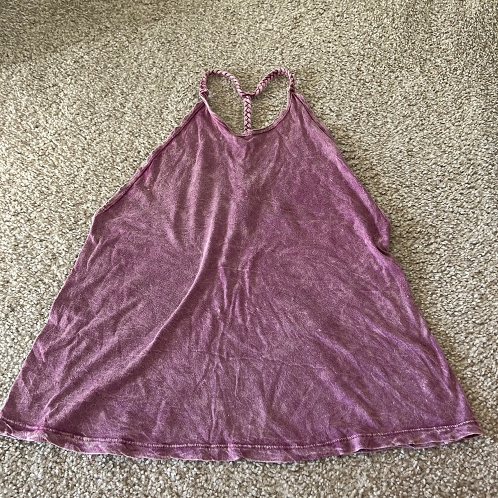 Truly Madly Deeply Brand; very unique purple braided razor back purple tank XS